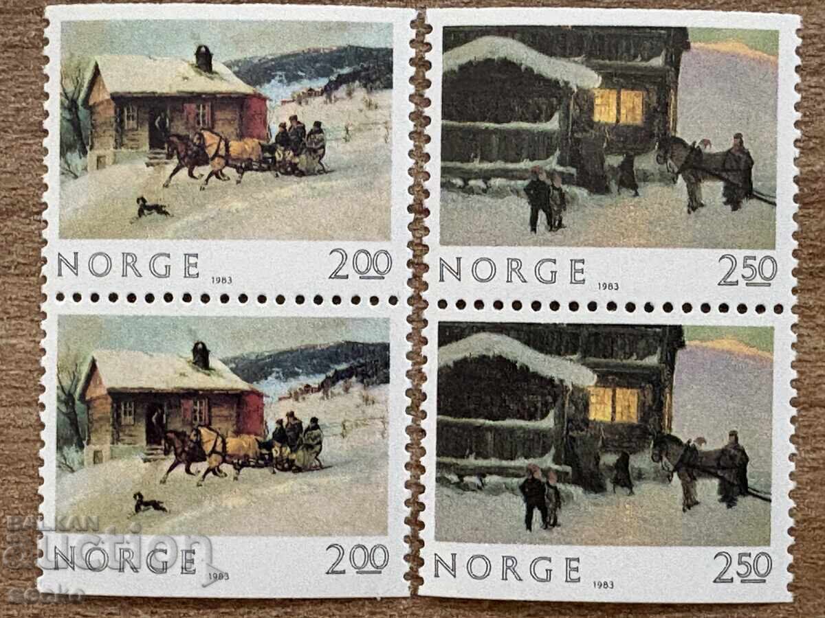 Норвегия -  Коледа (1983) - MNH - 2 двойки