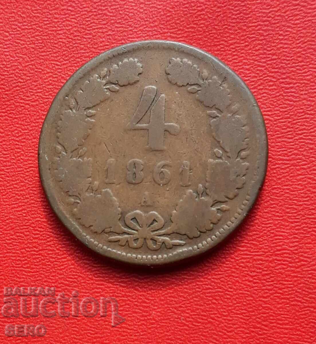 Αυστρο-Ουγγαρία - 4 κρόιτσερ 1861 Α