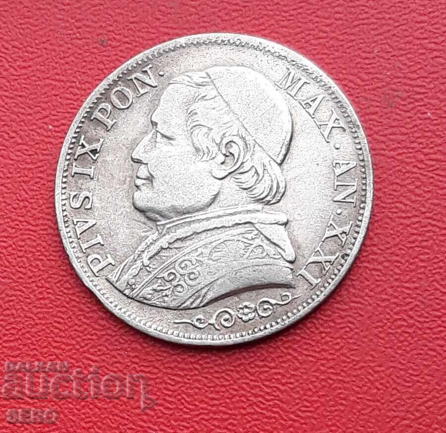 Ватикана-1 лира 1866-сребърна с цена € 33.00 | 64.54 лв.