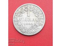 Ватикана-1 лира 1866-сребърна