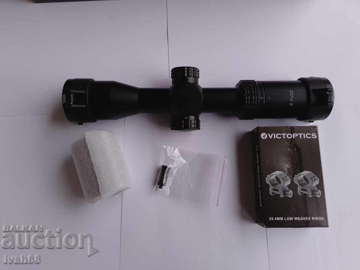 Livrarea Optică Victoptics 2-7x32 cu iluminare, pușcă, carabină