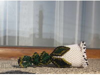 Βουλγαρικό αναγεννησιακό λαϊκό κόσμημα από χάντρες λευκό τριαντάφυλλο