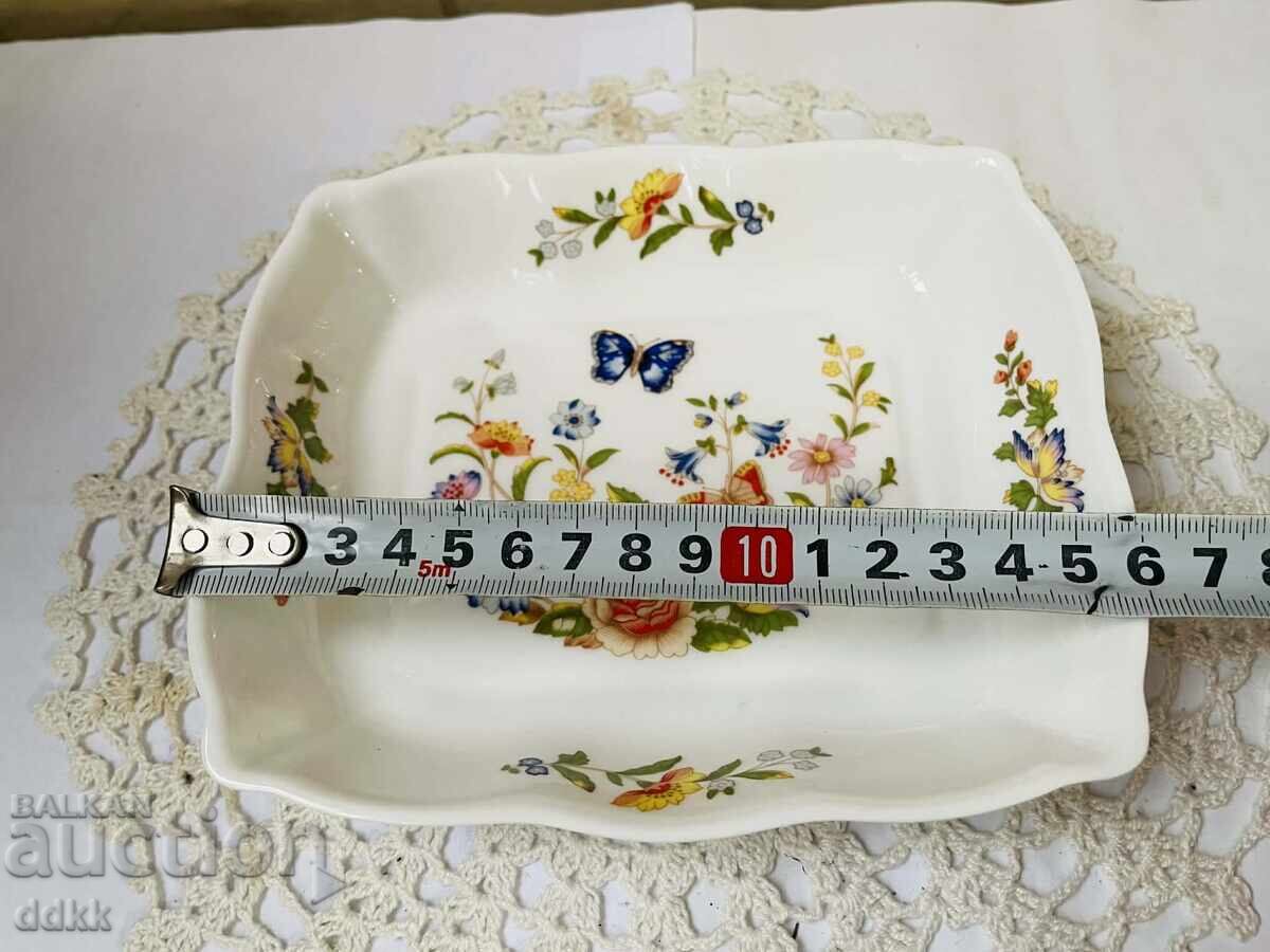 Licitație AYNSLEY farfurie dreptunghiulară adâncă frumoasă din Anglia