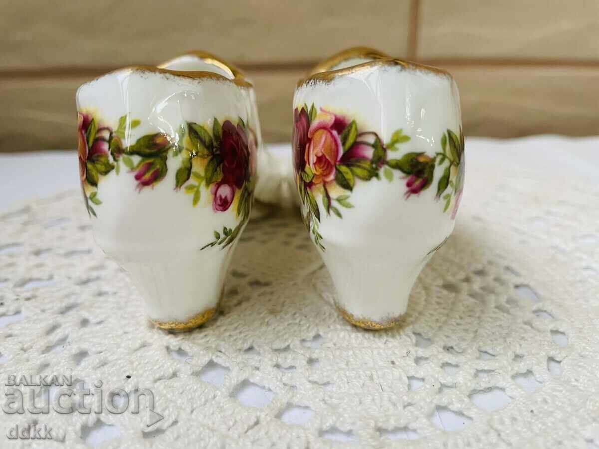 ROYAL ALBERT красиви обувки от костен порцелан от Англия - 5