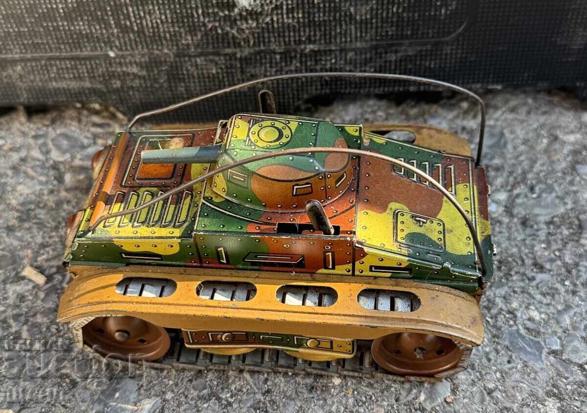 Δημοπρασία Παλιό Γερμανικό μεταλλικό μηχανικό παιχνίδι τανκ λειτουργικό