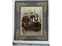 COSTUM MILITAR CARTON FOTO FAMILIE VECHE BULGARIA