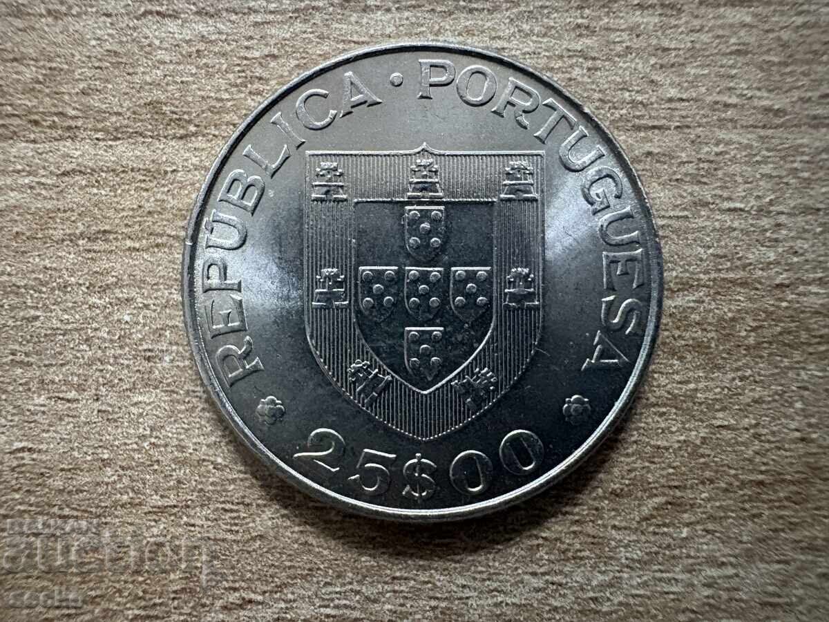 Portugalia - 25 escudos (1977) - 100 g. de la moartea lui