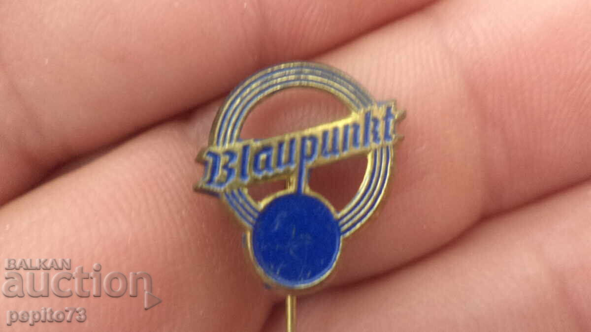 Insigna publicitară, Blaupunkt, marcă de electronice Insigna publicitară, Blaupunkt, marcă de electronice