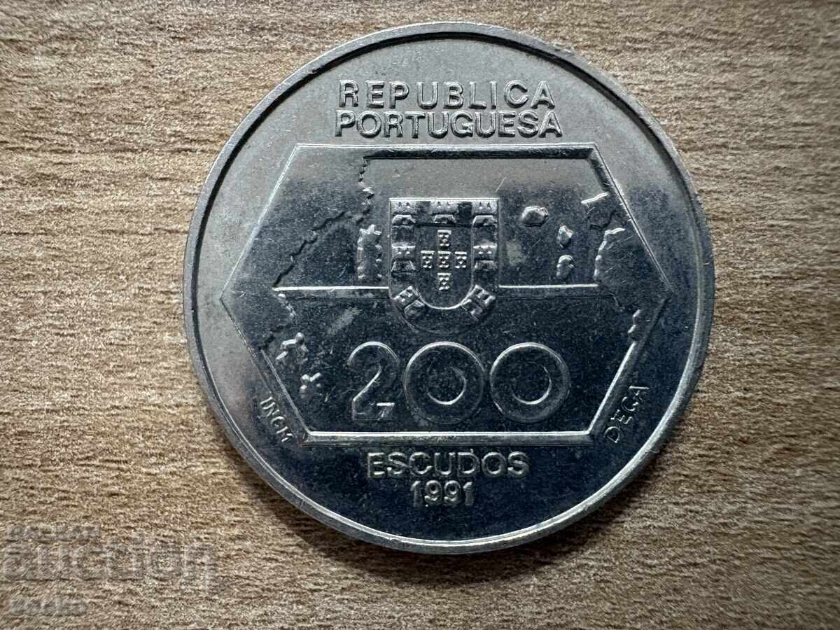 Πορτογαλία - 200 εσκούδος (1991) - Ναυσιπλοΐα προς τη Δύση