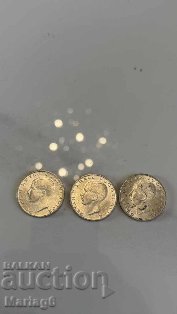 Λοτ 3 τεμαχίων 20 δηναρίων 1938 Γιουγκοσλαβίας ασήμι 27γρ. UNC σφραγίδα
