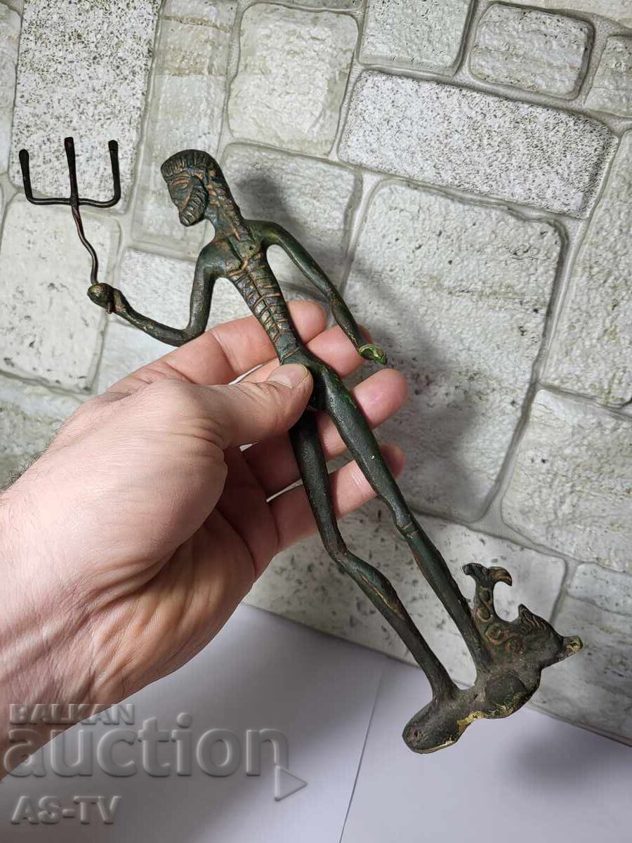 Veche statuetă de bronz a zeului Poseidon - 5