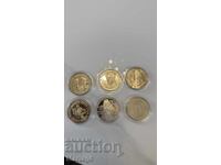 6 bucăți bancnote sociale de 5 lei jubiliare noi