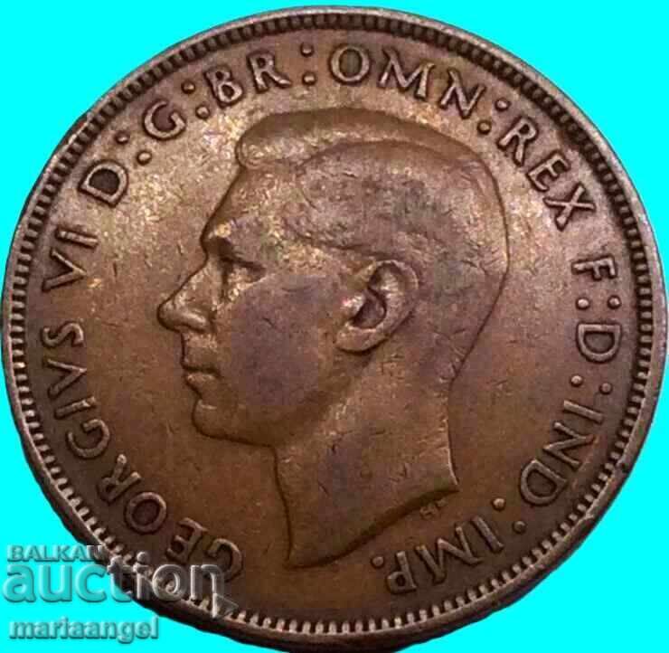 Ηνωμένο Βασίλειο 1 πένι 1945 30 χιλ. Γεώργιος VI χαλκός Ηνωμένο Βασίλειο 1 πένι 1945 30 χιλ. Γεώργιος VI χαλκός