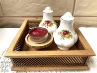 Suport frumos pentru solnițe și lumânare de ceai din Anglia