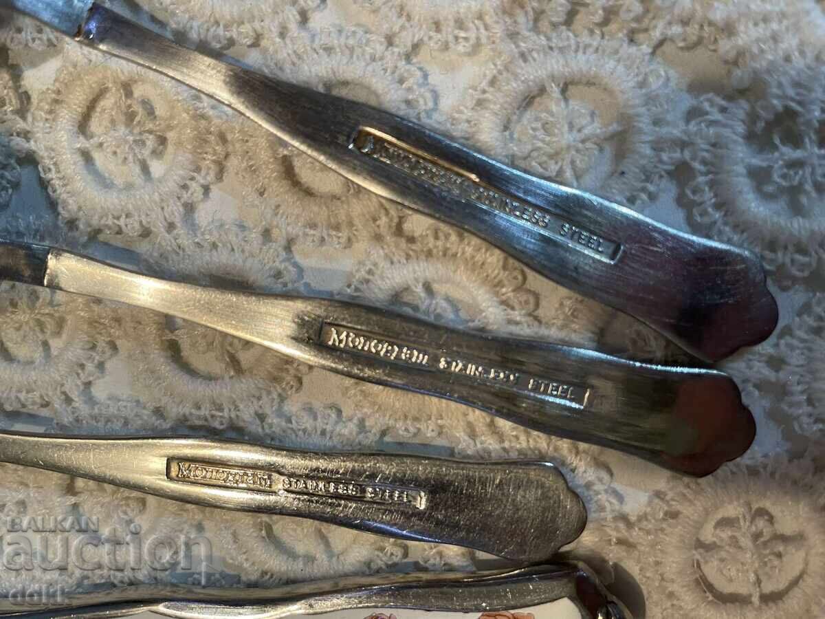 Beautiful MONOGRAM cutlery from England with roses and ceramic handles with price € 34.00 | 66.50 BGN