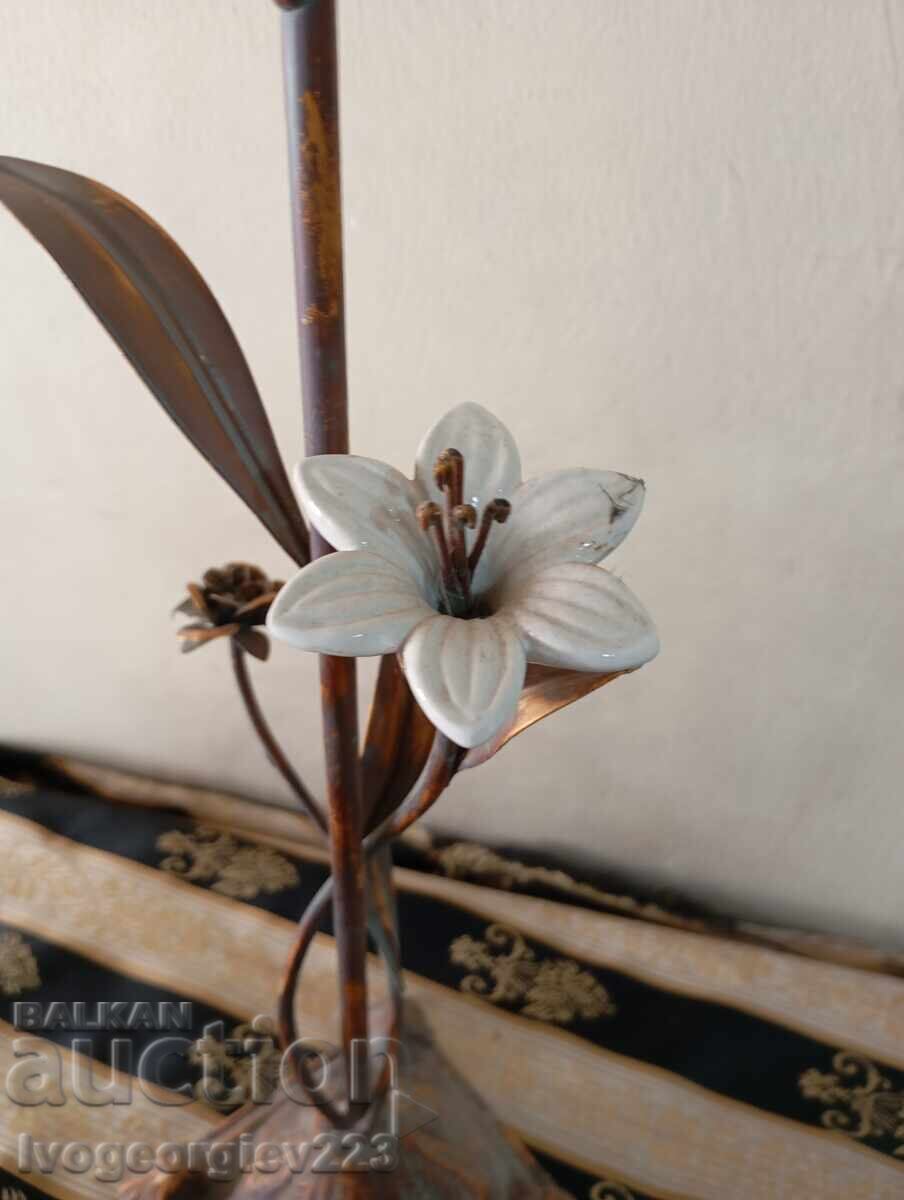 Wooden floral candlestick - 7