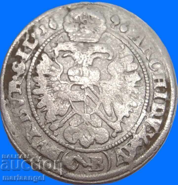 Silesia 3 Kreuzer 1696 Leopold Austria argint cu preț € 30.50 | 59.65 BGN