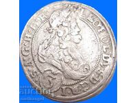 Silesia 3 Kreuzer 1696 Leopold Austria silver
