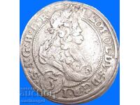 Silesia 3 Kreuzer 1696 Leopold Austria silver