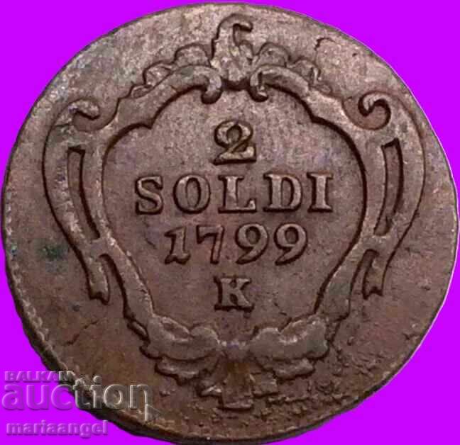 2 Soldi 1799 Italia sub Austria Gorizia Maria Terezia