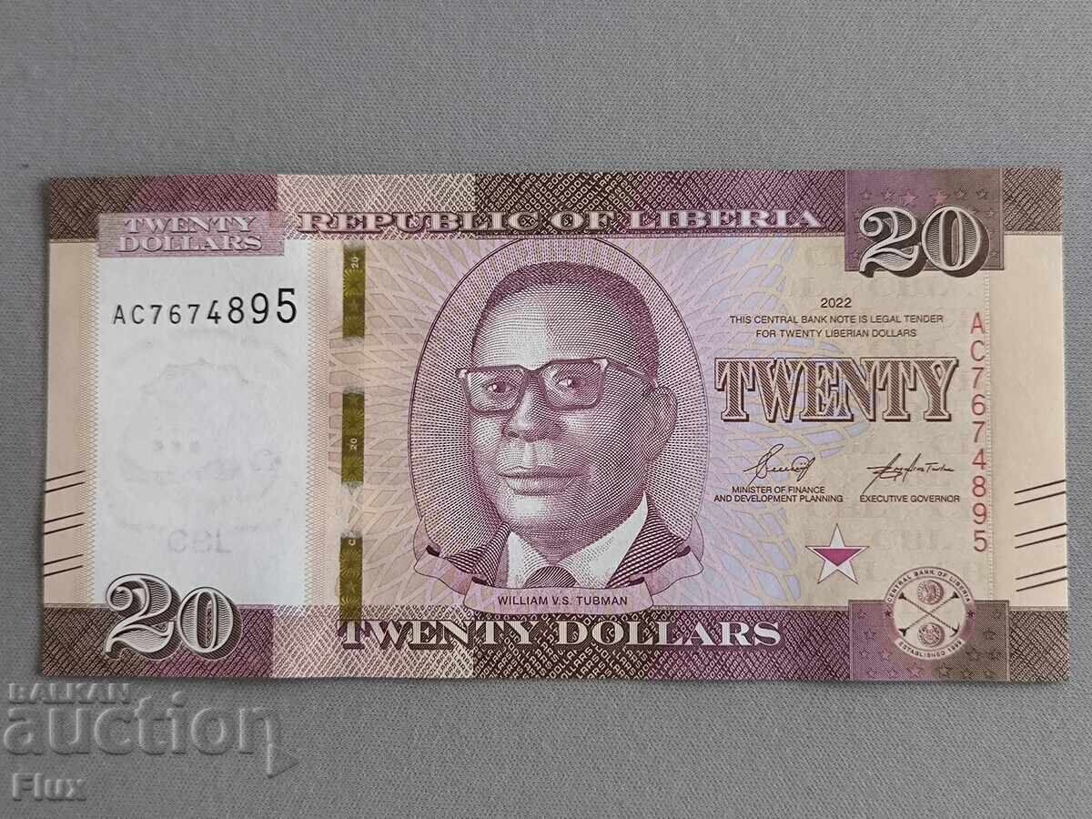 Bancnotă - Liberia - 20 dolari UNC | 2022