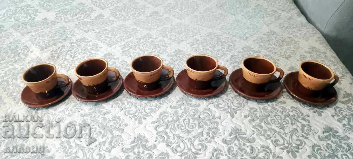 NOU Set de Servire Retro, 12 piese – Ceramică Autentică de Bucătărie