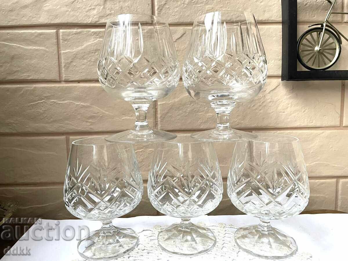 Όμορφα κρυστάλλινα ποτήρια από Αγγλία, 4 τμχ Όμορφα κρυστάλλινα ποτήρια από Αγγλία, 4 τμχ