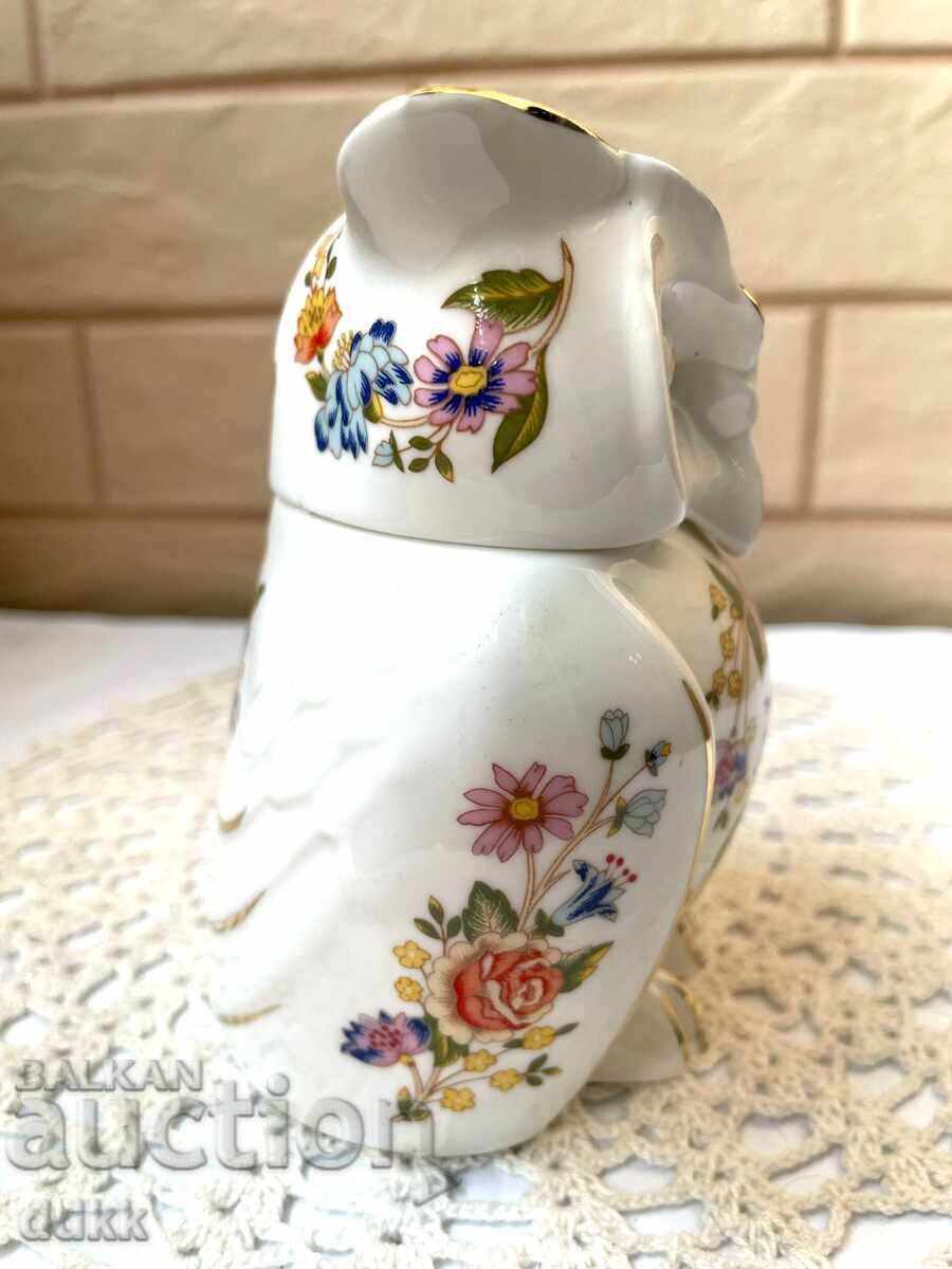 AYNSLEY όμορφο κουτί - κουκουβάγια από λεπτή πορσελάνη κόκκαλου - 6