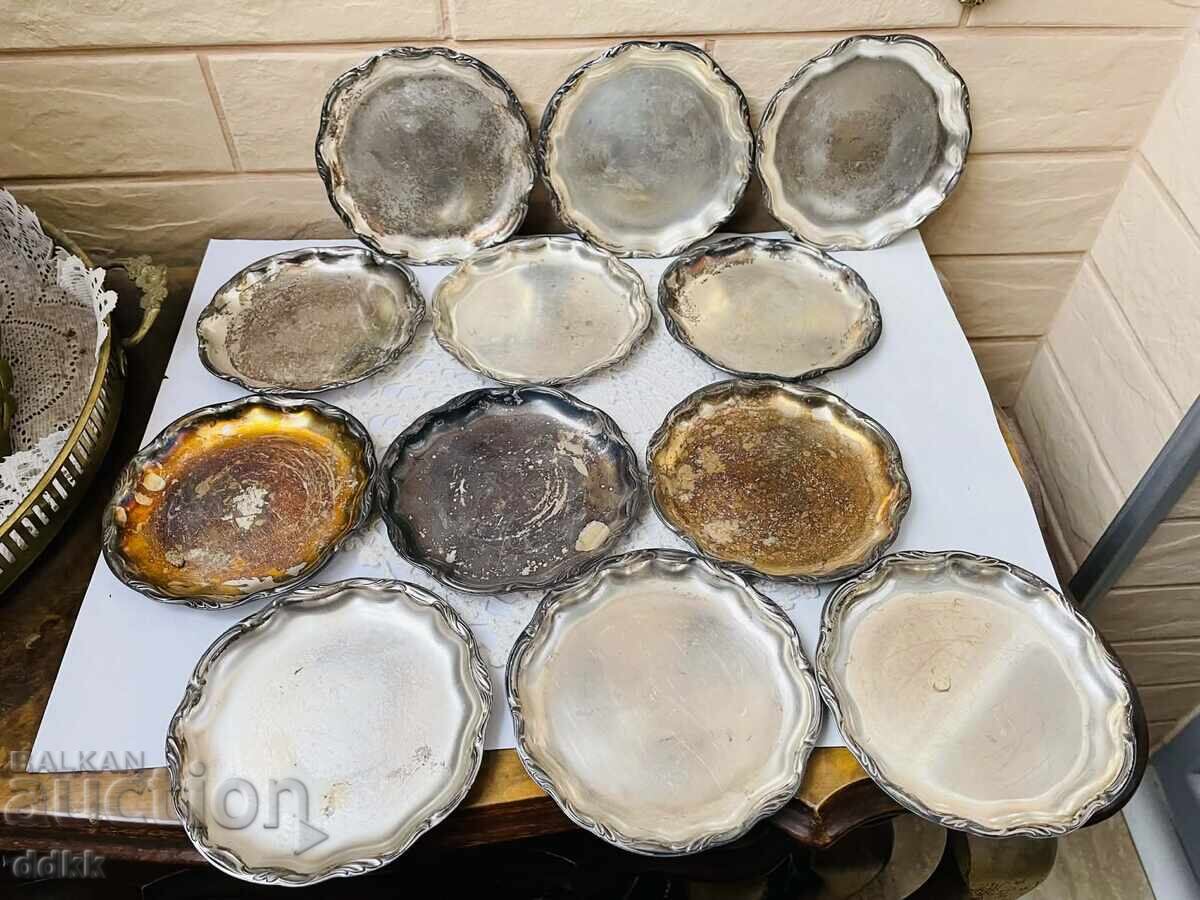 Frumoase farfurii argintate din Anglia, 12 buc