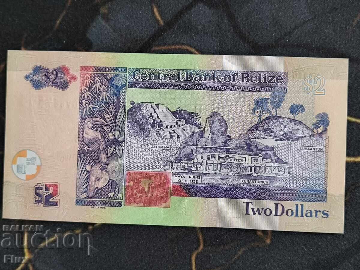 Τραπεζογραμμάτιο - Μπελίζ - 2 δολάρια UNC | 2021 με τιμή € 5.60 | 10.95 BGN
