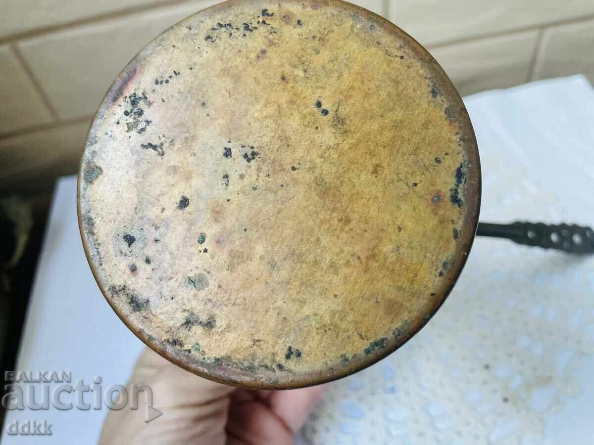 Όμορφο χάλκινο μπρίκι με όμορφο ορειχάλκινο χερούλι - 5