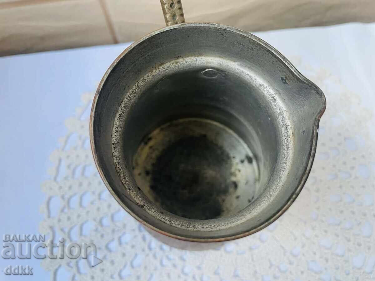 Frumoasă ibric de cupru cu mâner frumos de alamă - 6
