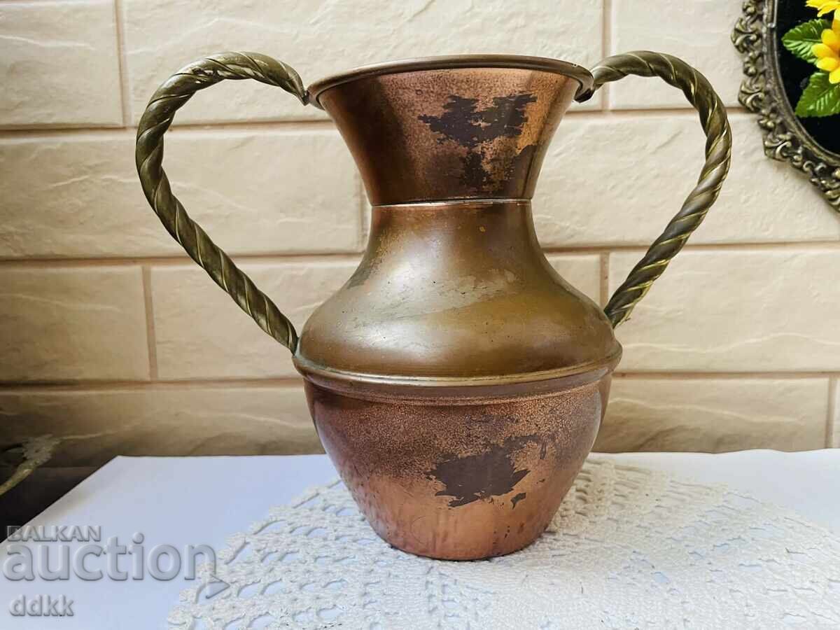Frumoasă amforă din cupru și alamă - 6
