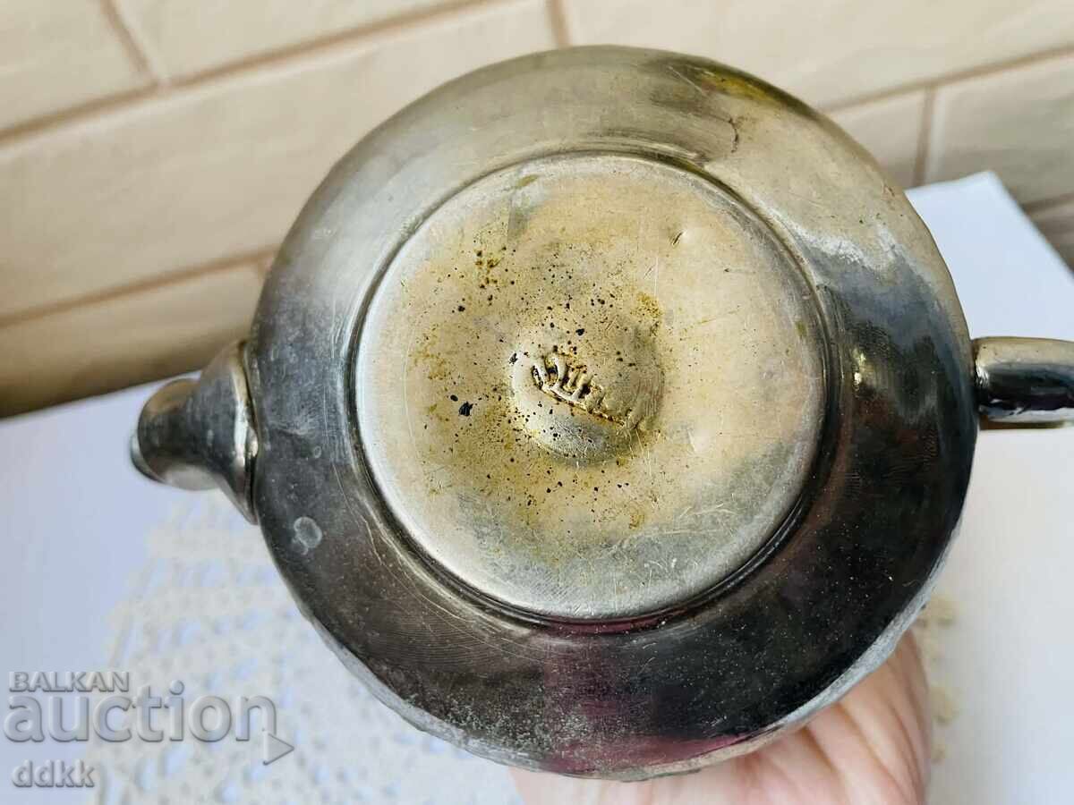 Ceainic frumos cu flori și marcaj din metal colorat - 7