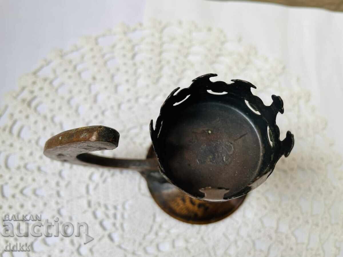 Frumos sfeșnic din Anglia cu potcoavă din fier forjat - 5