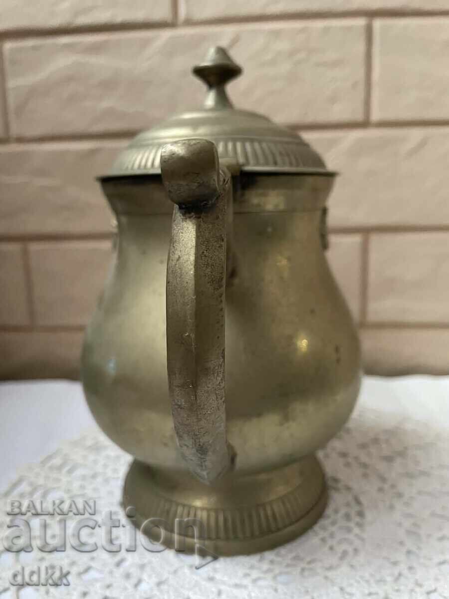 Όμορφο ορειχάλκινο τσαγιερό από Αγγλία, στιβαρό και ανθεκτικό, βαρύ - 5