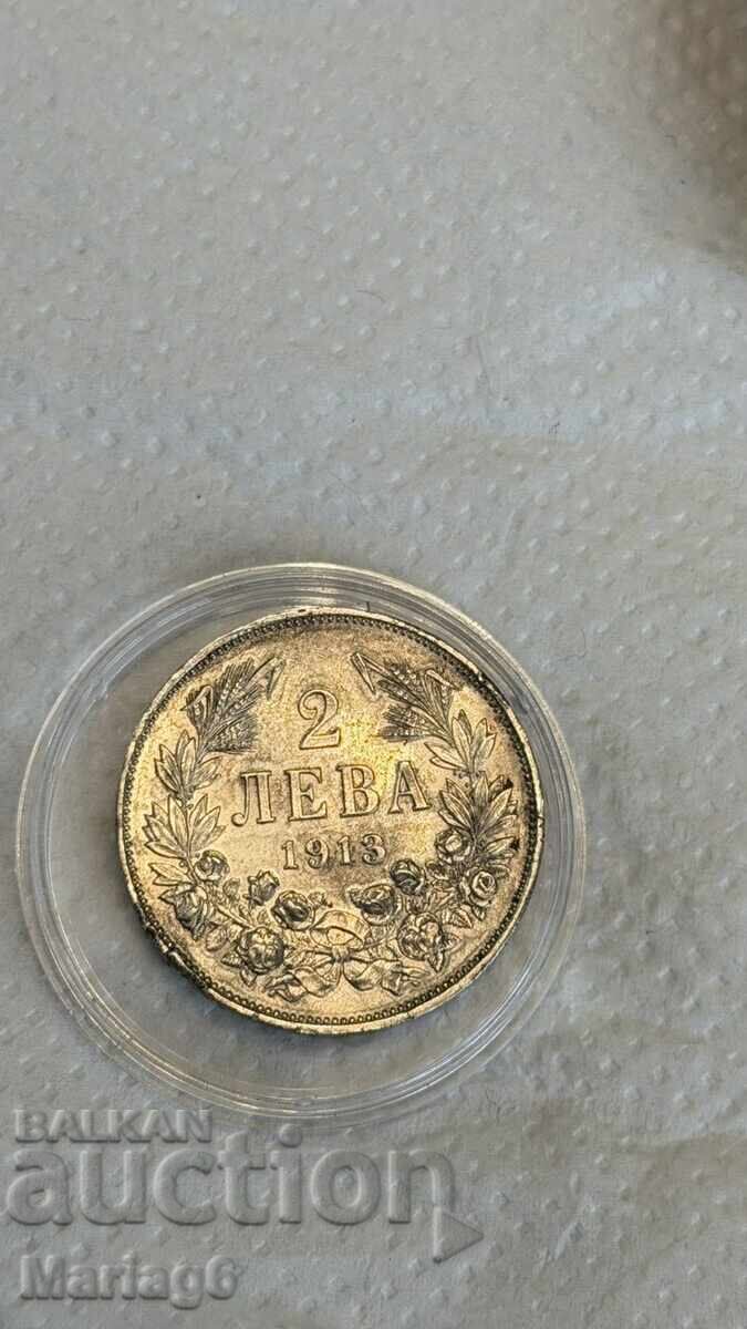 2 lei 1913 luciu relief