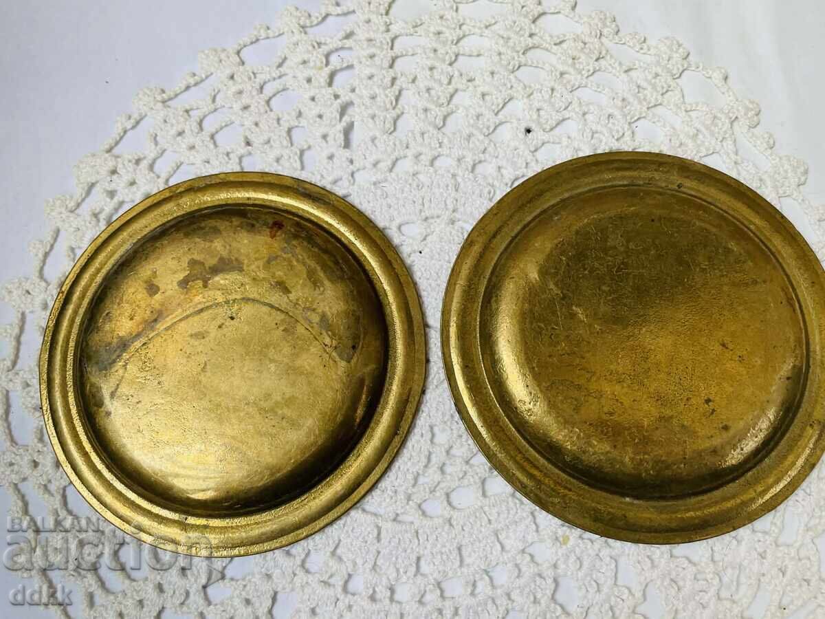 Όμορφες ορειχάλκινες πιατέλες με χάρτες από την Αγγλία, 2 τμχ, - 5