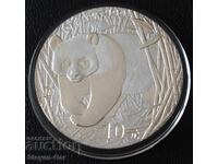 Monedă de argint 1 OZ, PANDA Rară Anul Timpuriu 2001!