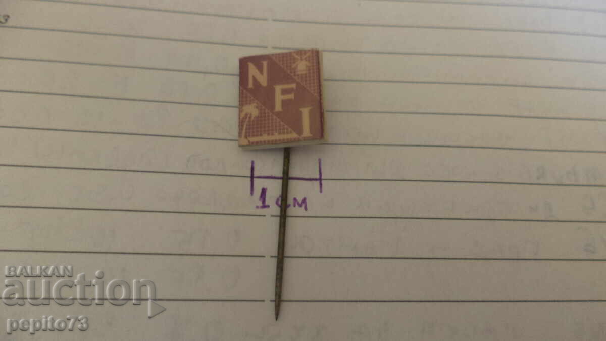 Auction  Advertising badge, N.F.I., fish industry company