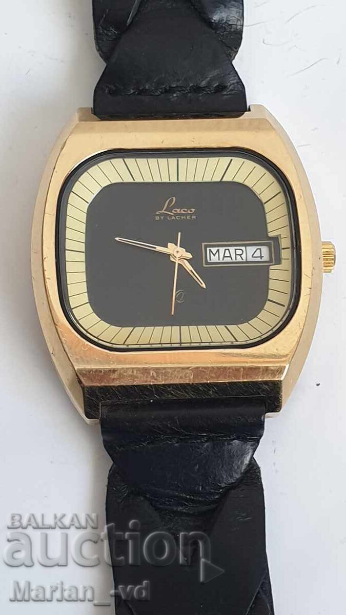 Ceas de bărbați cu cuarț placat cu aur Laco by Lacher - 7