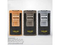Lubinski cigar lighter – double jet flame, punch, 3 colors