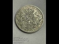 Βέλγιο σπάνιο ασημένιο νόμισμα 5 φράγκα 1851 Λεοπόλδος I ασήμι