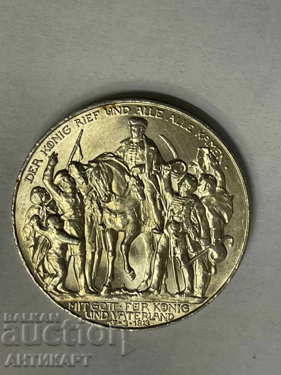 Monedă de argint 3 mărci 1913 Germania Prusia