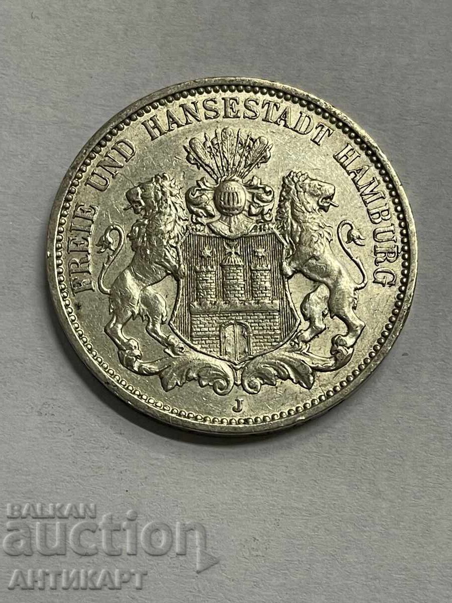 Ασημένιο νόμισμα 3 μάρκα 1909 Γερμανία Hamburg