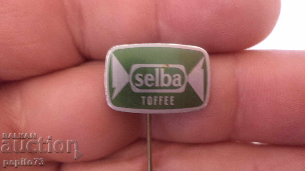 Advertising badge, Selba, candy brand Advertising badge, Selba, candy brand
