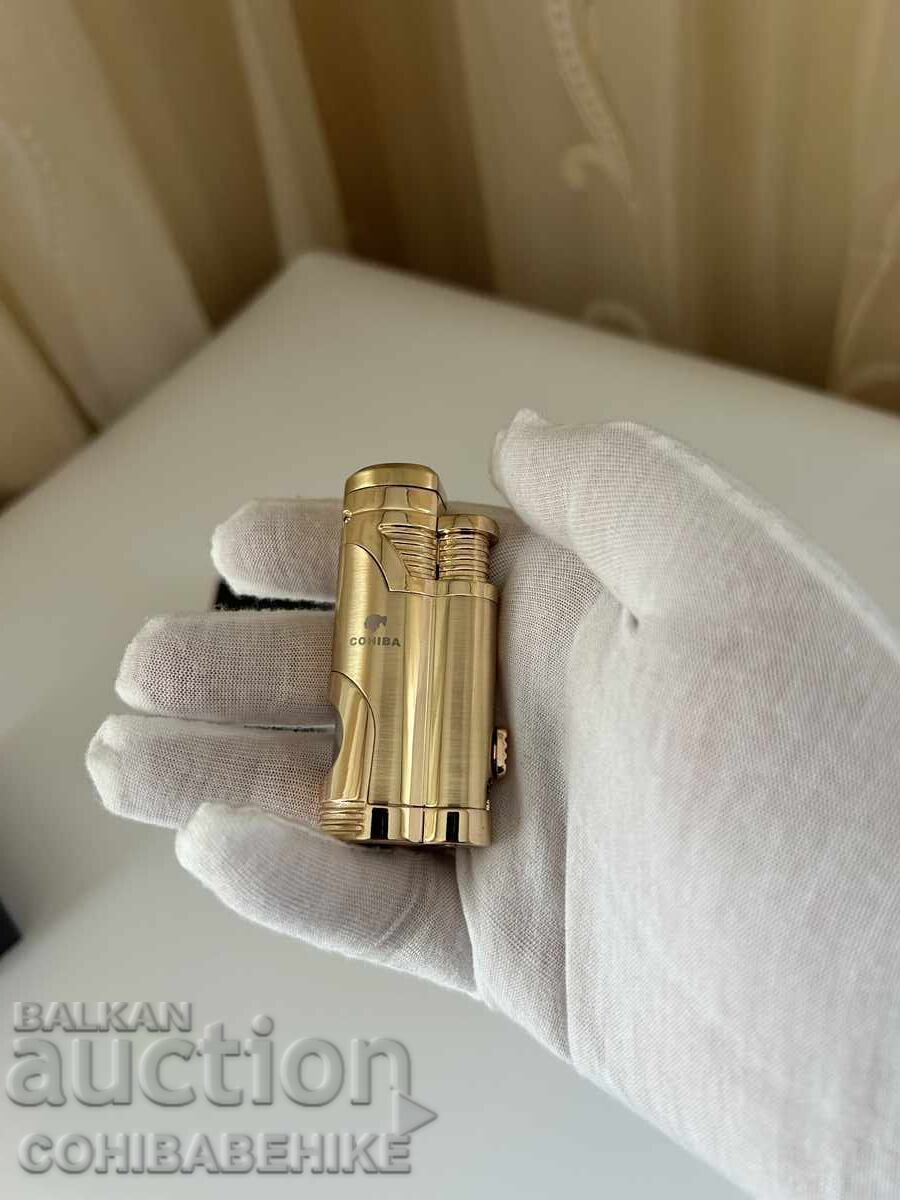 Brichetă pentru trabucuri Cohiba cu flacără dublă și punch - 6 Brichetă pentru trabucuri Cohiba cu flacără dublă și punch - 6