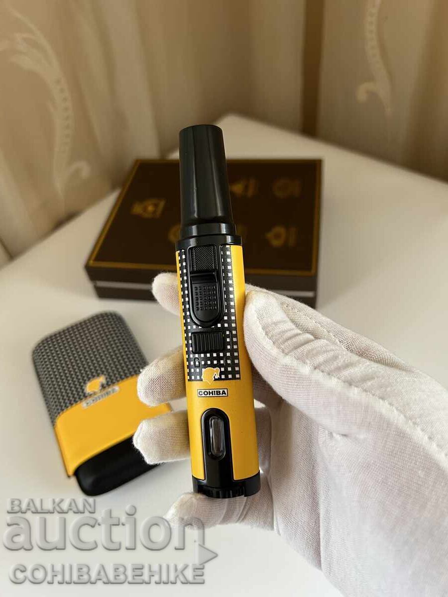 Σετ πούρων Cohiba – δερμάτινη θήκη για 3 πούρα + αναπτήρας - 5 Σετ πούρων Cohiba – δερμάτινη θήκη για 3 πούρα + αναπτήρας - 5