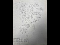 Boy Uzunov Drawing Self-Portrait