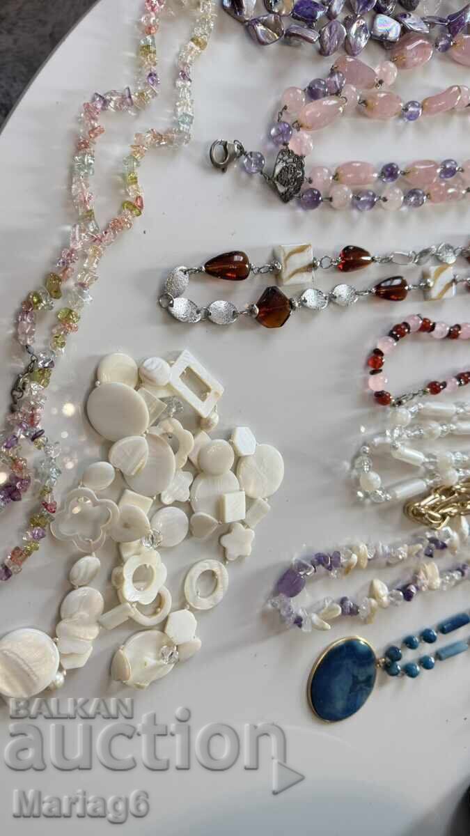 Livrarea Lot 11 bucăți coliere cu pietre naturale, închizătoare argint Livrarea Lot 11 bucăți coliere cu pietre naturale, închizătoare argint